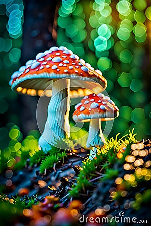 The Magical World of Mushrooms Forest Mushrooms Stock Photo