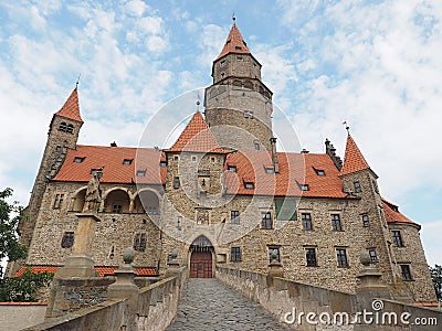 Magically and romantically old castle which is very famous that many fairy tales were recorded there Stock Photo