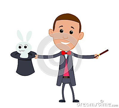 Magician cartoon illustration Vector Illustration