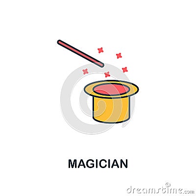 Magician icon. Creative 2 colors design fromMagician icon from party icon collection. Perfect for web design, apps Vector Illustration