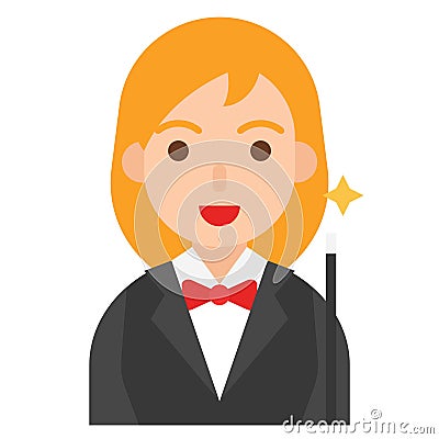 Magician icon, profession and job vector illustration Vector Illustration