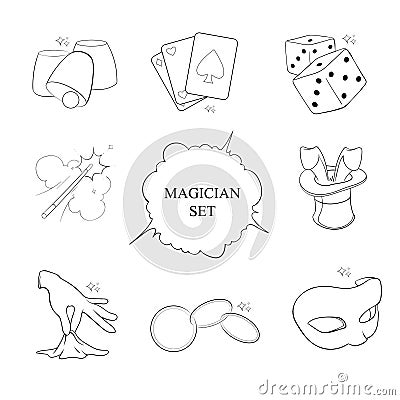 Magician icons Vector Illustration