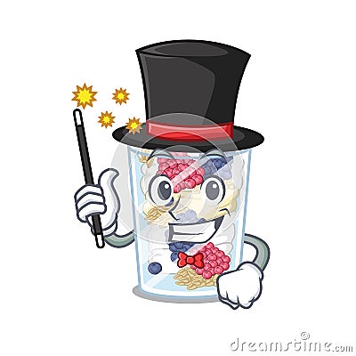 Magician parfait isolated with in the cartoon Vector Illustration