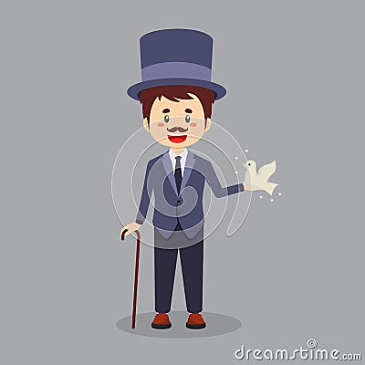 A Magician Is Putting On A Show Vector Illustration