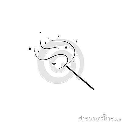 magician stick wizard icon logo vector Vector Illustration