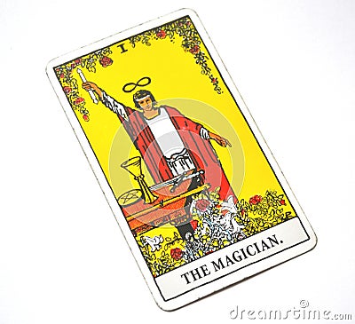 The Magician Tarot Card Power Intelect Magic Control White Background Stock Photo