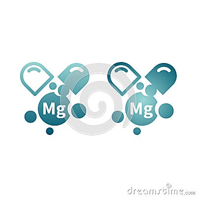 Magnesium capsule vector icon Vector Illustration