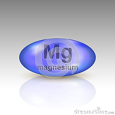 Magnesium icon. mineral drop pill capsule Stock Photo