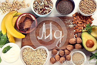 Magnesium rich foods Stock Photo