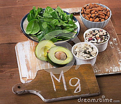 Magnesium Rich Foods Stock Photo