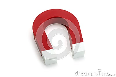 Magnet Horseshoe. Red color. Stock Photo