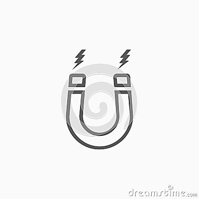 Magnet icon, polarity vector, energy illustration Vector Illustration