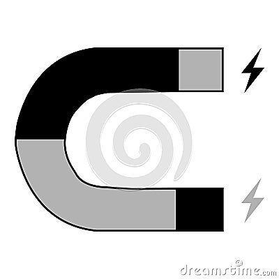 Magnet icon on white background, flat design Vector Illustration