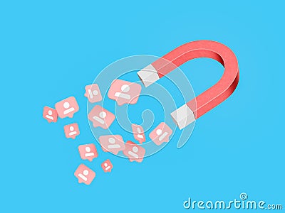 magnet with social media follower symbol Stock Photo