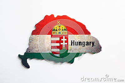 Magnet sticker of Hungary Editorial Stock Photo