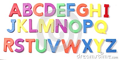 Magnetic Alphabet Letter on White background Stock Photo