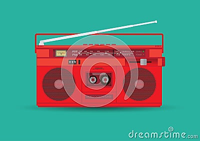 Magnetic cassette player Vector Illustration
