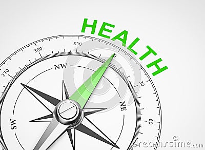 Compass on White Background, Health Concept Stock Photo