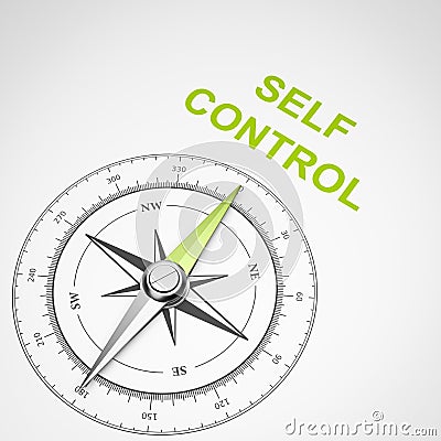 Compass on White Background, Self-Control Concept Stock Photo