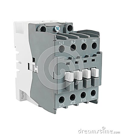 Magnetic Contactor isolated on white background Stock Photo