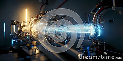 Magnetic and Electric Field used for Harnessing Antimatter Stock Photo