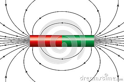 Magnetic field of a bar magnet Vector Illustration