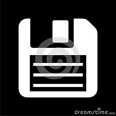 Magnetic floppy disc icon on dark background Vector Illustration