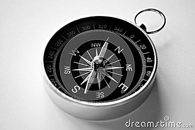 Magnetic handheld compass with copyspace Stock Photo