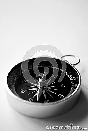 Magnetic handheld compass with copyspace Stock Photo