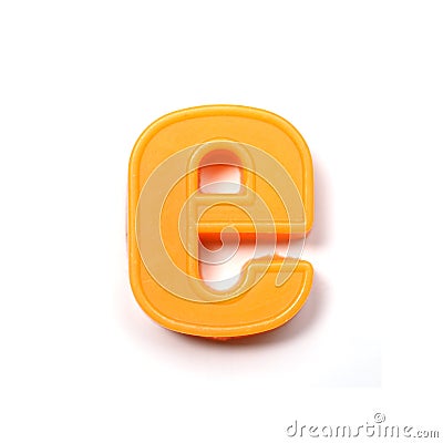 Magnetic lowercase letter E Stock Photo