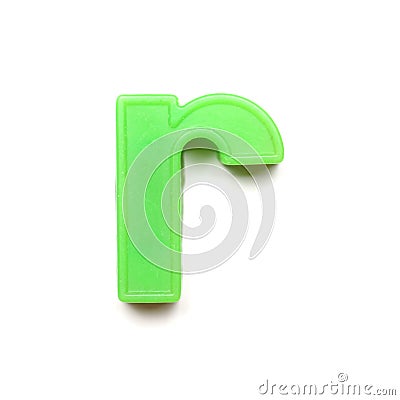 Magnetic lowercase letter R Stock Photo