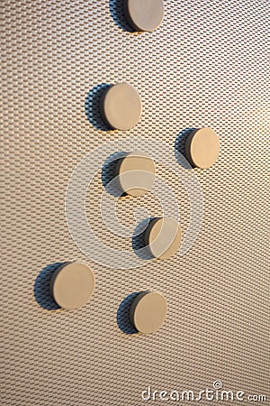 Magnetic pins on pinboard Stock Photo