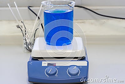 Magnetic stirrer or magnetic mixer is equipment for medical laboratory Stock Photo