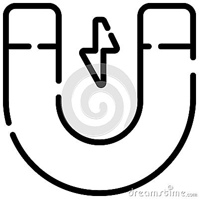 magnetism line icon Vector Illustration