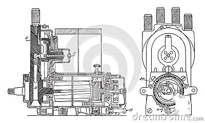 Magneto System, vintage illustration Vector Illustration