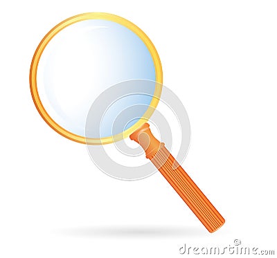 Magnification glass orange Stock Photo