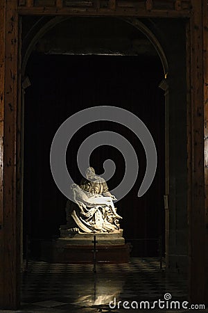 Magnificent carving of La Pierdad in the Cathedral of Guadix Editorial Stock Photo