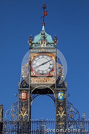 Eastgate Clock in Chester Editorial Stock Photo