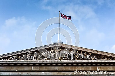 The magnificent exterior of the British Museum in London Stock Photo