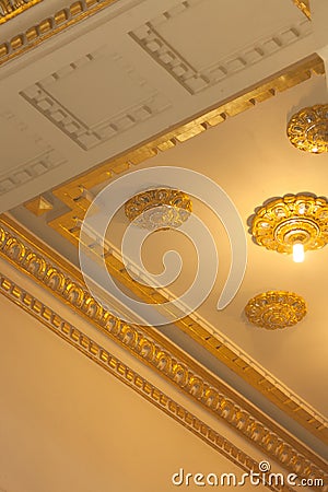 Magnificent gold ceiling architecture Stock Photo