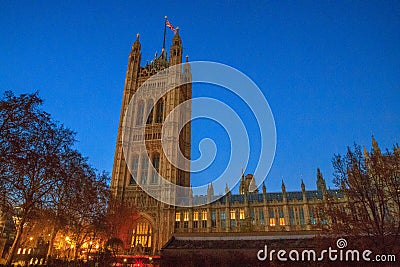 Magnificent Historic buildings in London: Palace of Westminster Stock Photo