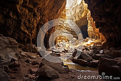 Magnificent karst landscape with caves Stock Photo