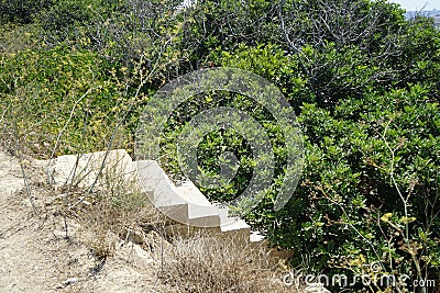 An old abandoned staircase. Selmun, Il-Mellieha, Malta Stock Photo