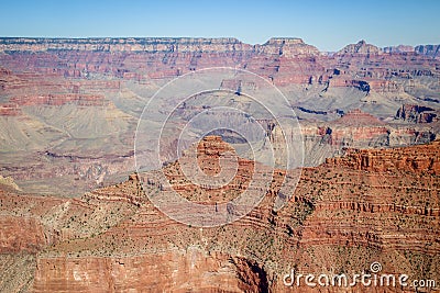 Multicoloured rocks with dozens of layers in Grand Canyon Stock Photo