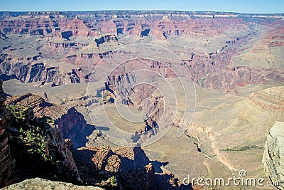 Multicoloured rocks with dozens of layers in Grand Canyon Stock Photo