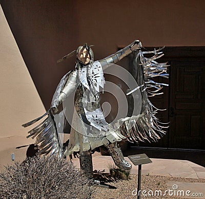 New Mexico, Santa Fe: Sculpture on Museum Hill - Kathy Whitman: Dancing to the Heartbeat of My Ancestors Editorial Stock Photo