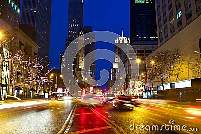 Magnificent Mile Traffic Stock Photo