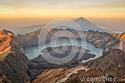 Magnificent mountain ring in around Rinjani volcano Stock Photo