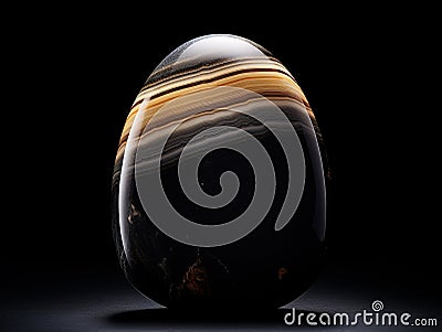 Magnificent polish onyx stone black and orange colors Stock Photo