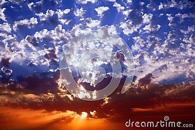 Magnificent sparkling sunset Stock Photo